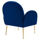 Modway Transcend Performance Velvet Armchair - Navy-Non-Marking Foot Glides