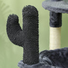 PawHut 71" Cat Tree Tower with Scratching Posts, Condo and Bed - Dark Grey-Colour: Dark Grey, Cream White 