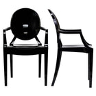 Modway Casper Dining Armchairs - Black - 2 Pack-For Outdoor/Indoor Use