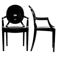 Modway Casper Dining Armchairs - Black - 2 Pack-For Outdoor/Indoor Use