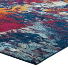 Modway Entourage Foliage Contemporary Modern Abstract Area Rug - 5 ft W x 8 ft L - Blue Orange Yellow Red-High-Density / Machine-Woven