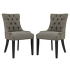 Modway Regent Fabric Dining Side Chair - Granite - 2 Pack-Solid Wood Frame