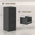 HOMCOM 3-Drawer Vertical Office Filing Cabinet - Black Wood Effect-Anti-tip kit ensures stability and safety for users
