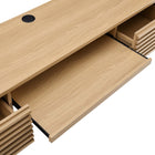 Modway Render 60" Wall Mount Wood Office Desk - Oak-8