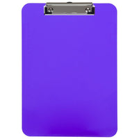 JAM Paper Plastic Clipboards with Low Profile Metal Clip - Letter Size (9 x 12.5) - Violet Purple-Colour: Purple | Be stylish and organized with colourful clipboards.