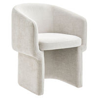 Modway Verity Barrel Back Chenille Dining Armchair - Ivory-Barrel Back Dining Chair