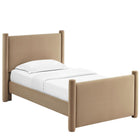 Modway Rael Performance Velvet Twin Platform Bed - Taupe-6