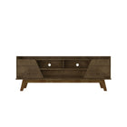 Manhattan Comfort Marcus 62.99" Mid-Century Modern TV Stand - Rustic Brown -Mid-Century Modern Free Standing TV Stand for Living Room and Bedroom use