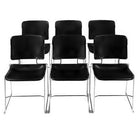 Nightingale Sauga High Density Stacker Armless Chair - Black-Standard frame notched to accept optional floor glides