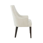 Manhattan Comfort Beever 24" Modern Chenille Upholstered Dining Armchair - Cream - Set of 2-Seat Height: 21.1 in