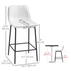 HOMCOM Microfiber Upholstered Bar Stools - Cream White - 2 Pack-Lower footrest prevents legs from dangling
