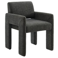 Modway Daven Fabric Upholstered Dining Chair - Charcoal-Versatile Dining Armchair