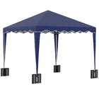 Outsunny 10 ft W x 10 ft L Pop Up Canopy Tent with Carry Bag - Blue-210D Oxford roof with silver coating is water protection, but no UV protection