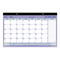 Blueline 13 Months Monthly Academic Desk Pad - July to July - 17-3/4" L x 10 7/8" W - Bilingual-13 Months, July to July