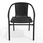 Flash Furniture Black Rattan Indoor-Outdoor Restaurant Stack Chair-Cross Braces provide extra stability
