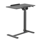 Uplite Height Adjustable Mobile Desk - Sit-Stand Tilting Overbed Table with Wheels - Black-Equipped with four hidden casters, this desk offers smooth-gliding mobility and the freedom to move it wherever it's needed