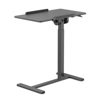 Uplite Height Adjustable Mobile Desk - Sit-Stand Tilting Overbed Table with Wheels - Black-Equipped with four hidden casters, this desk offers smooth-gliding mobility and the freedom to move it wherever it's needed
