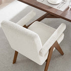 Modway Lyra Boucle Fabric Dining Room Chair - Ivory - 2 Pack-Dense Foam Padding