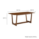Modway Solara 71" Rectangle Wood Dining Table - Walnut-Natural Wood Finish