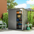 Outsunny Outdoor Storage Shed with Vents - 5.2' x 3.5' - Light Grey-Spacious storage shed interior fits tools, lawnmowers, and patio furniture easily

