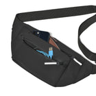 Nicci Waist Bag with Front Zipper Pocket - Black-Adjustable Waist Strap 22"-37.5"