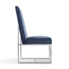 Manhattan Comfort Element 19.68" Modern Velvet Upholstered Dining Chair - Blue-Simplistic High Comfort Back Seat