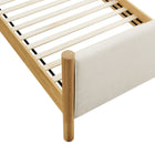 Modway Maven Twin Size Fabric Upholstered Platform Bed - Ivory Oak-Weight Capacity: 794 lb