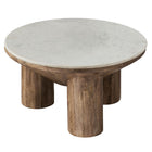 Modway Ellison 33" Round Wood Coffee Table With Marble Top - Walnut-Fully Assembled