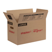 Staples Moving Box - Large - 27" L x 16" W x 15" H-Kraft corrugated box provides sturdy and reliable protection for your moving needs