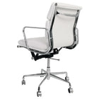 Plata Import Alark Office Chair Pu Leather Upholstery Low Back Metal Frame - White-Fixed Arms