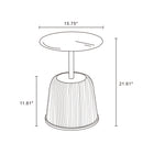 Manhattan Comfort Anderson 15.75" Modern Leatherette Upholstered End Table - Cream - Set of 2-Unique Pleated Leatherette Details Bringing Modern Design to Your Home