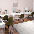 Homy Casa Upholstered Guest & Reception Chairs - Green Fabric - 4 Pack-Metal legs with rubber mats: Strong and stable, ensuring no slipping on smooth surfaces.