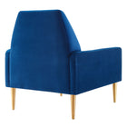 Modway Liliana Performance Velvet Armchair - Navy-Non-Marking Foot Glides