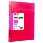 JAM Paper Plastic 0.5" 3-Ring Binder - Fuchsia Pink-Colour: Hot Pink | Be stylish and organized with colourful binders.