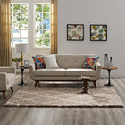 Modway Toryn Diamond Lattice Shag Area Rug - 5 ft W x 8 ft L - Beige/Ivory-Gripping Jute Fabric Underside 
