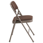 Flash Furniture HERCULES Series Curved Triple Braced & Double Hinged Brown Patterned Fabric Metal Folding Chair-Brown Patterned Fabric Upholstery