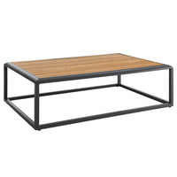 Modway Stance Outdoor Patio Aluminum Coffee Table - Grey Natural-Contemporary Outdoor Coffee Table