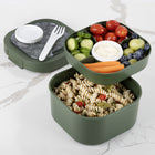General Supply Goods + Co Plastic Salad Box with Removable Tray - 1800 ml - Green-BPA Free
