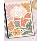 Pomme & Gribouillis Teacher Agenda 26-27 Weekly/Monthly Planner - 11-1/2" x 9-1/2" - Retro Floral - English-Annual and monthly planning without subject labels to suit everyone, plus several pages for meeting, committee, or general notes