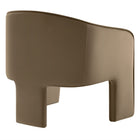 Modway Greer Performance Velvet Upholstered Accent Armchair - Taupe-Non-Marking Floor Glides