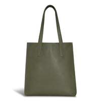 Champs Onyx Leather Vertical Tote - Khaki-CHAMPS Onyx Collection Vertical Tote
