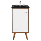 Modway Transmit 18" Bathroom Vanity - Walnut/Black-Chrome Hardware