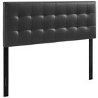 Modway Lily Upholstered Vinyl Queen Headboard - Black-Elegantly tufted headboard