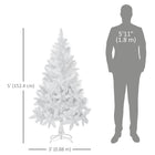 HOMCOM 5' Artificial Christmas Pine Tree with Auto Open - White-Flame retardant branches are unlikely to catch fire or cause serious household damage 