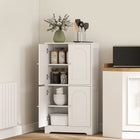 HOMCOM 43" H Modern 4-Tier Kitchen Pantry Cabinet - White-Two two-tier cabinets maximize storage space 