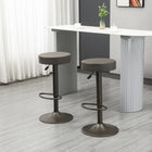 HOMCOM Adjustable Swivel Modern Bar Stools - Dark Grey - 2 Pack-Adjustable seat height
