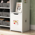 Qaba Toy Storage Organizer with 9 Removable Boxes - White-Smooth painted surface is easy to wipe clean
