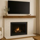 Entrepot La Grange Floating Beam Fireplace Mantel - 72" L x 7" D x 5" T - Medium Walnut-Maintenance Free