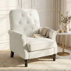 HOMCOM Mid-Century Modern Accent Chair with Thick Padded Seat for Bedroom - Cream/White-Breathable linen-look fabric keeps you cool and comfortable for hours   
