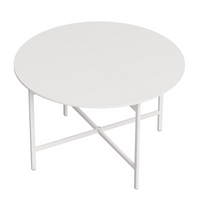 HOMCOM 47" Steel Frame Drop Leaf Folding Dining Table for 2-4 - White-This round dining table offers three modes for flexible dining or working